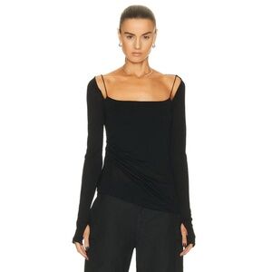 Helmut Lang Black Long Sleeve Top